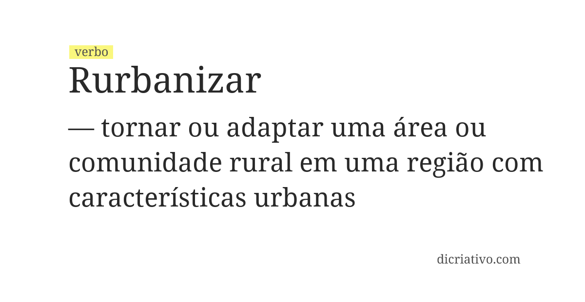 Significado de rurbanizar