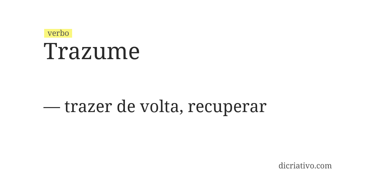 Significado de trazume