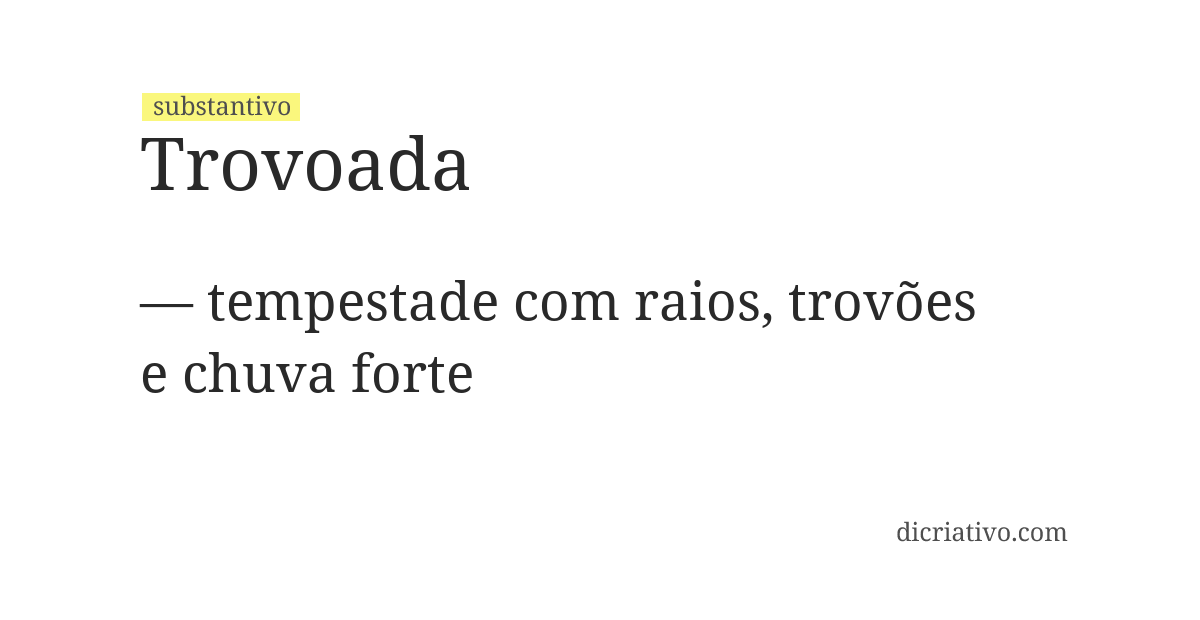 Significado de trovoada