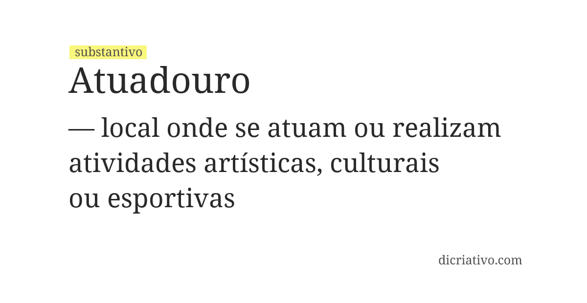 Significado de atuadouro