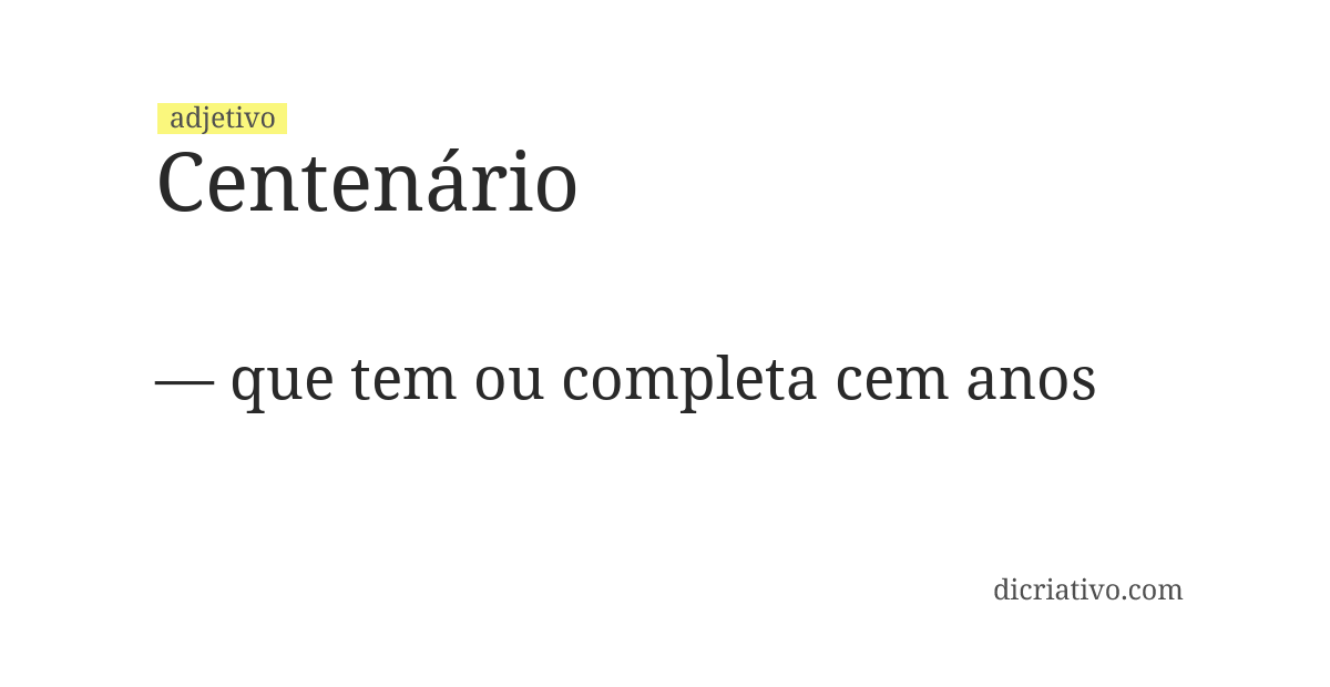Significado de centenário