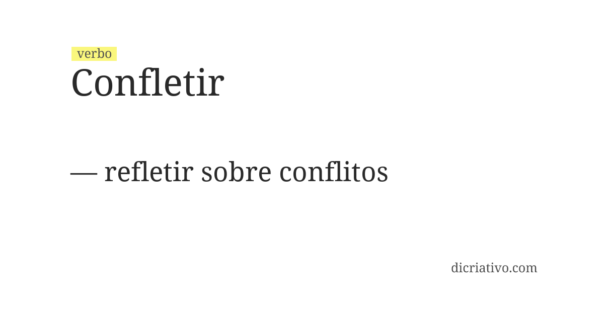 Significado de confletir