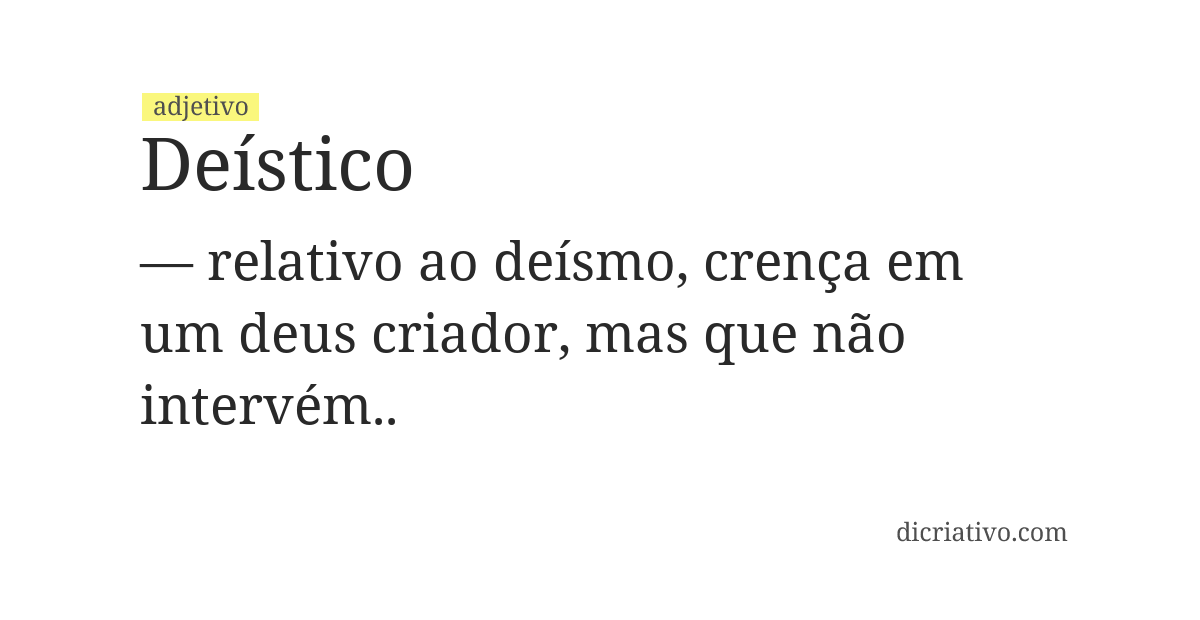 Significado de deístico