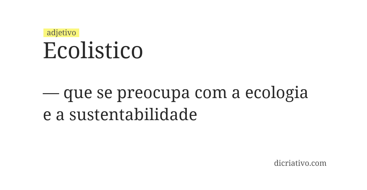 Significado de ecolistico