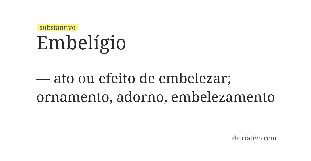 Significado de embelígio