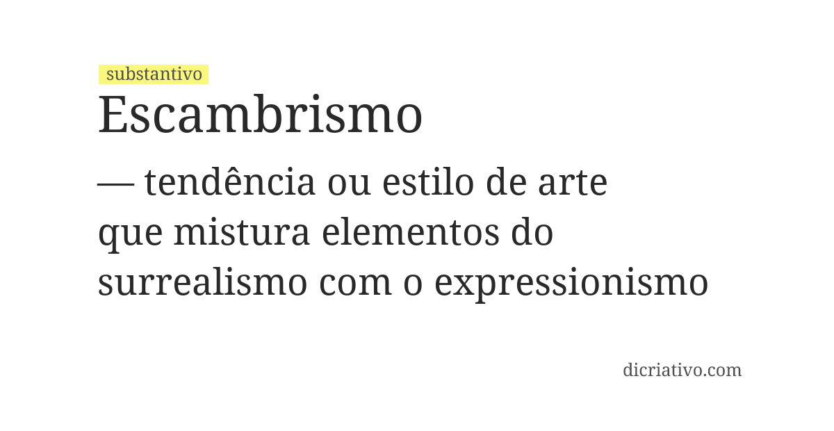 Significado de escambrismo