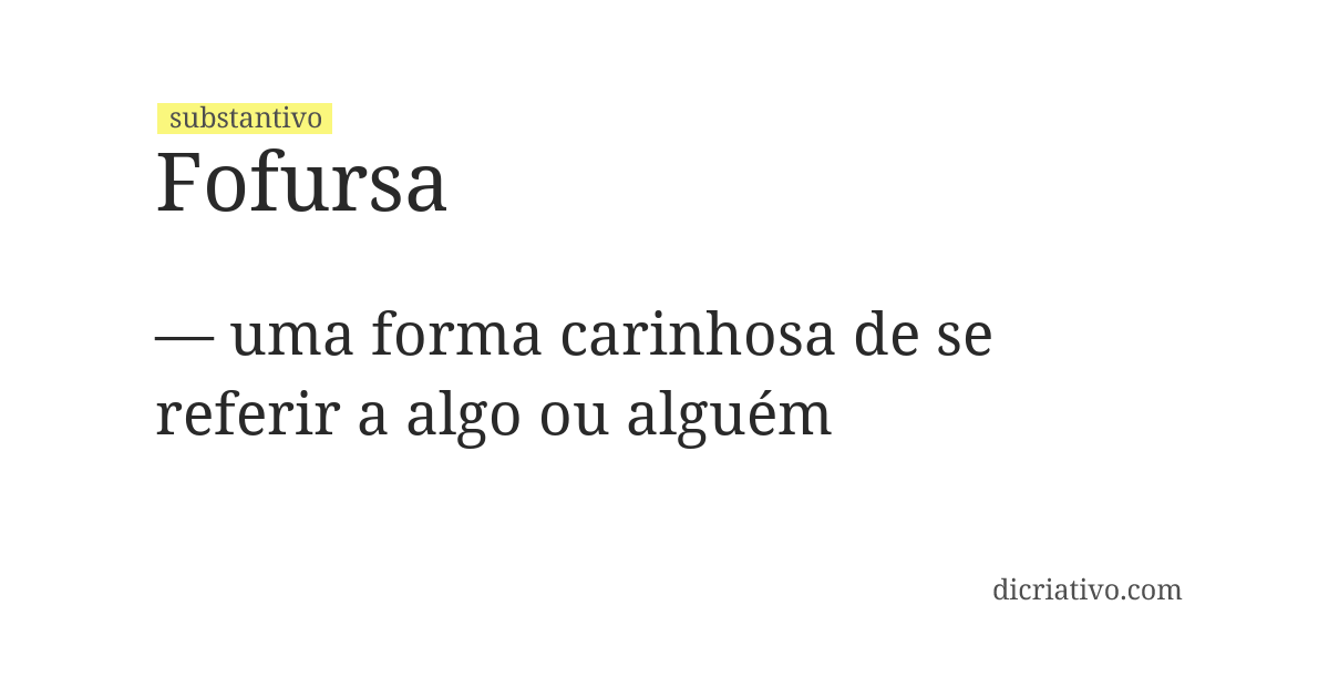 Significado de fofursa