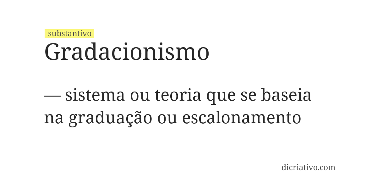 Significado de gradacionismo