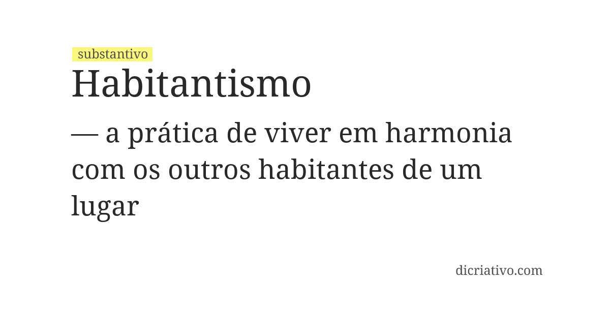Significado de habitantismo