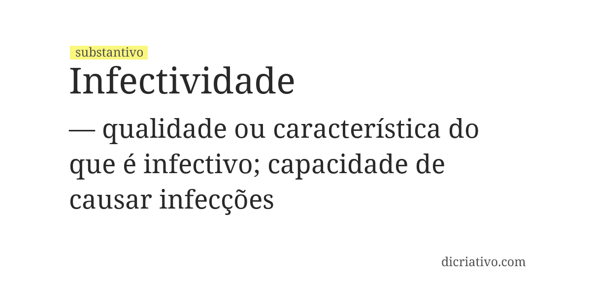 Significado de infectividade