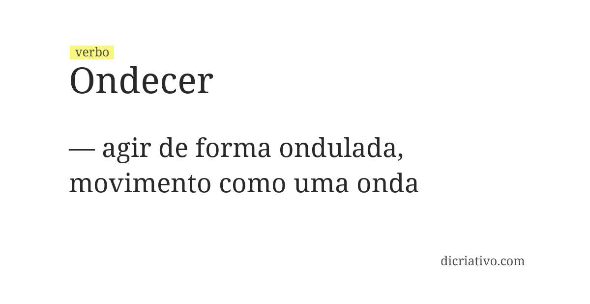 Significado de ondecer