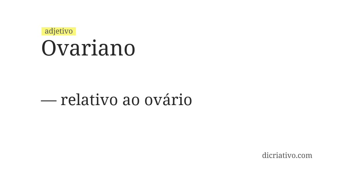 Significado de ovariano