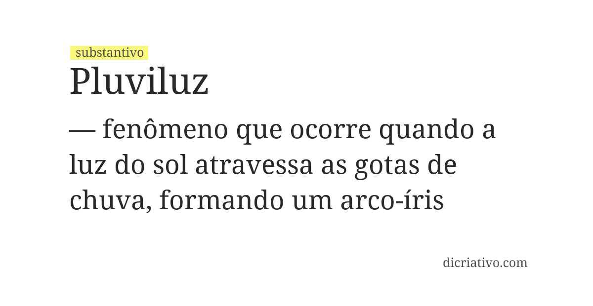 Significado de pluviluz