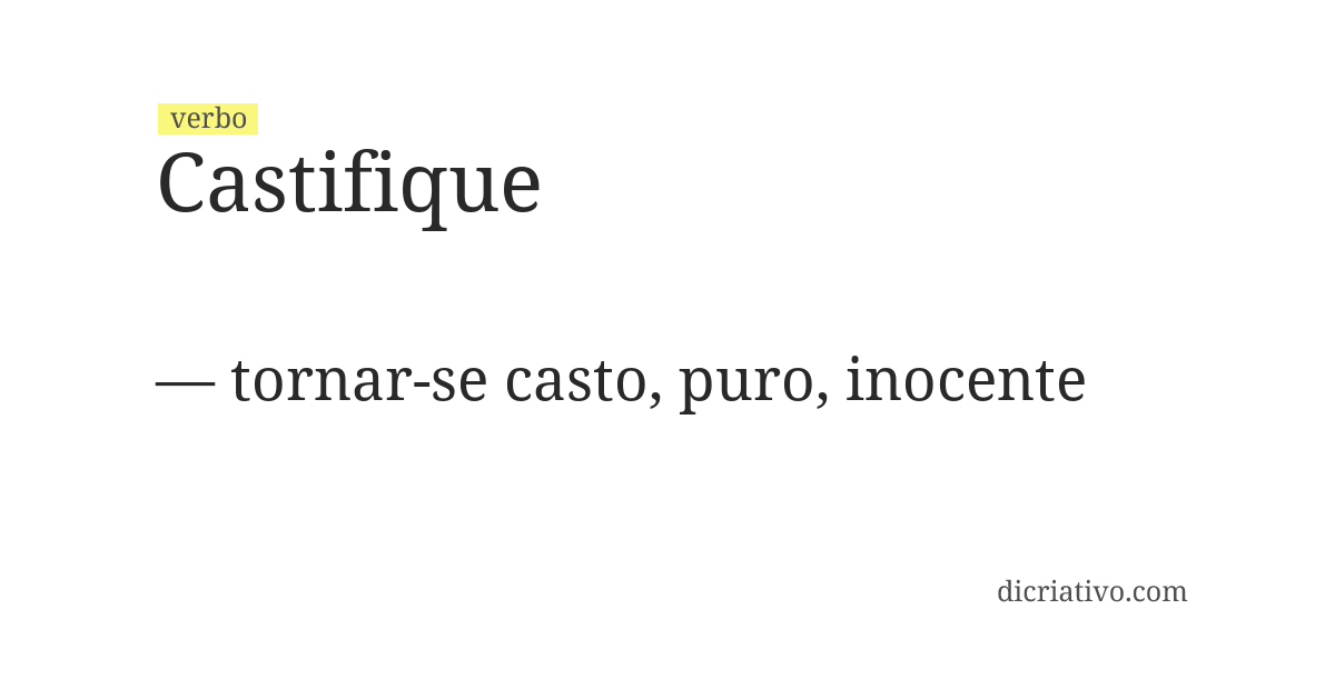 Significado de castifique