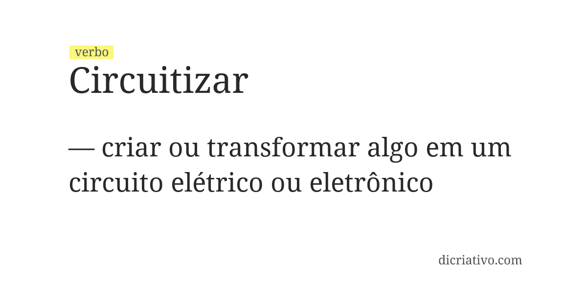 Significado de circuitizar