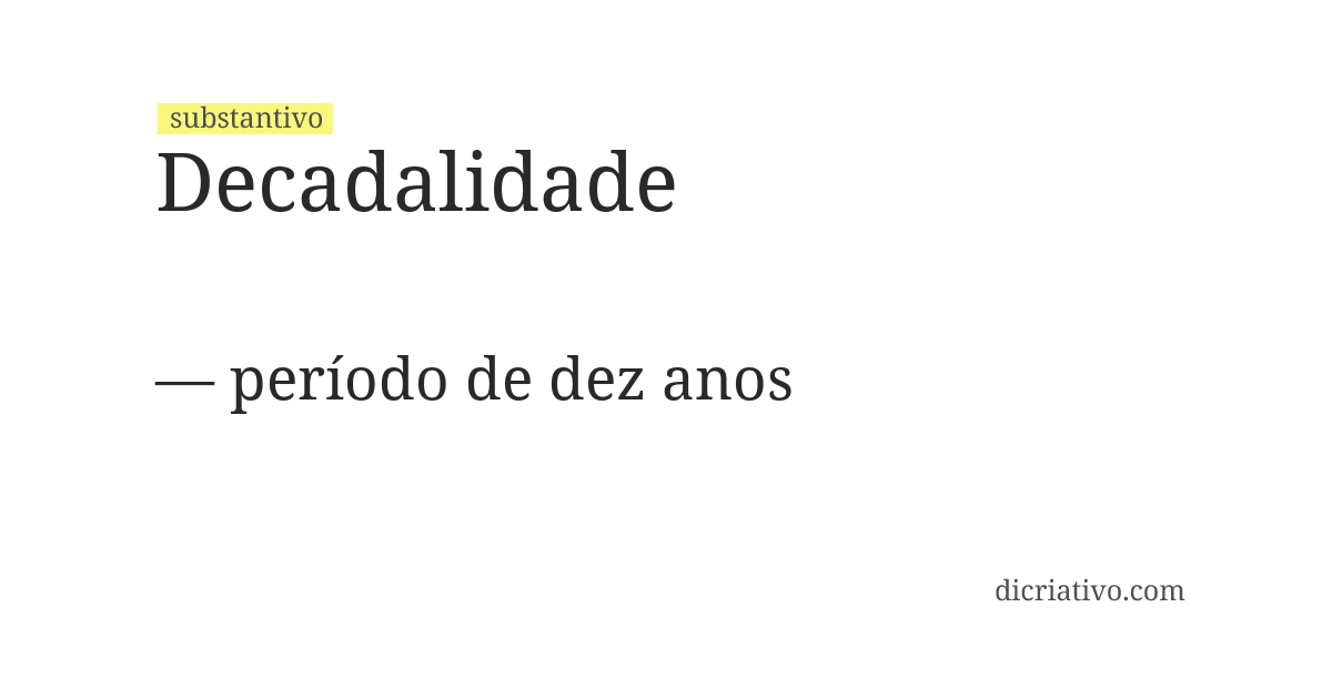 Significado de decadalidade