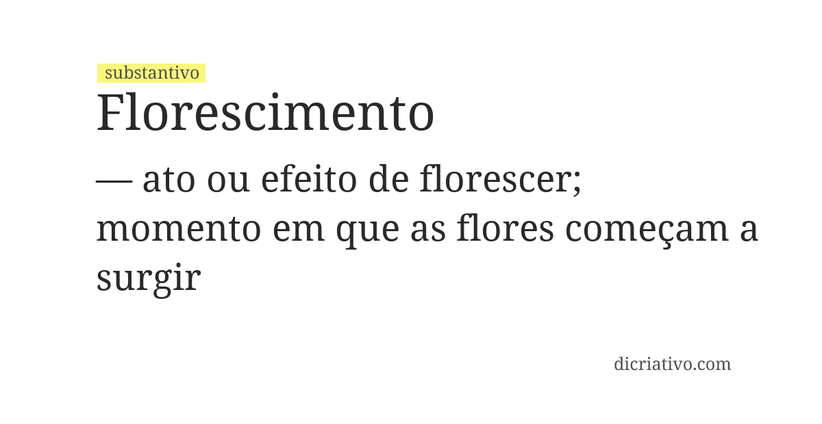 Significado de florescimento