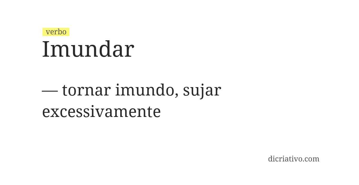 Significado de imundar