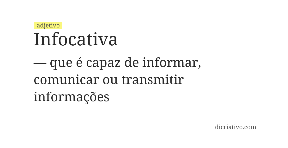 Significado de infocativa