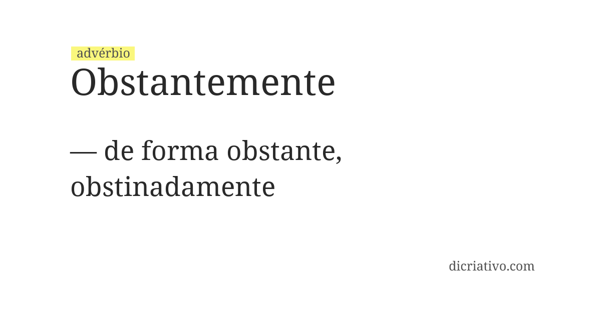 Significado de obstantemente