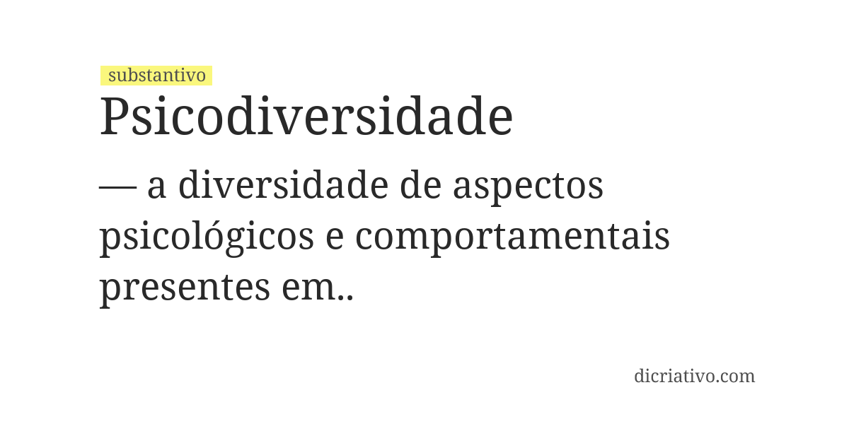 Significado de psicodiversidade