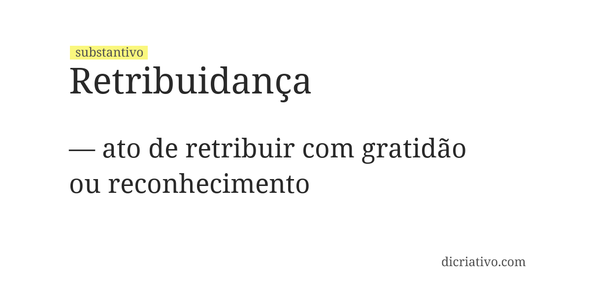 Significado de retribuidança