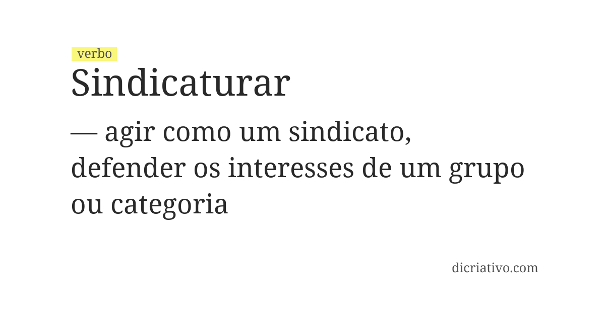 Significado de sindicaturar