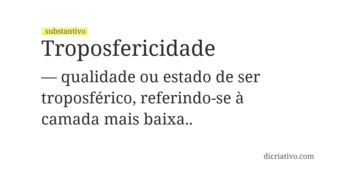 Significado de troposfericidade