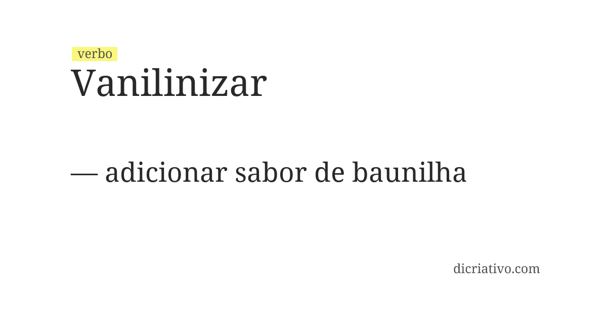 Significado de vanilinizar