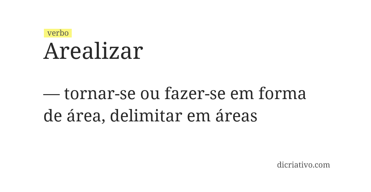 Significado de arealizar