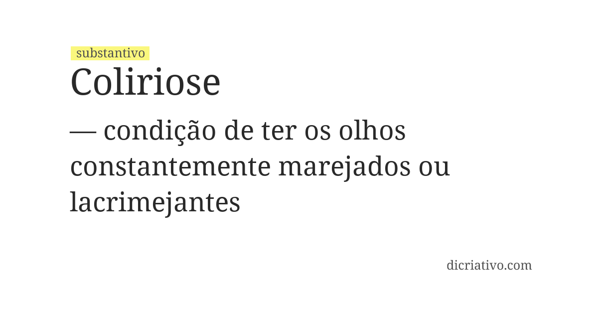Significado de coliriose