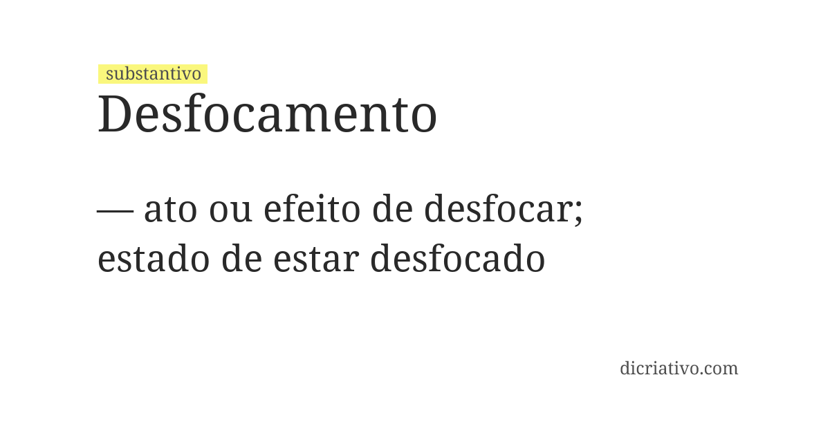 Significado de desfocamento