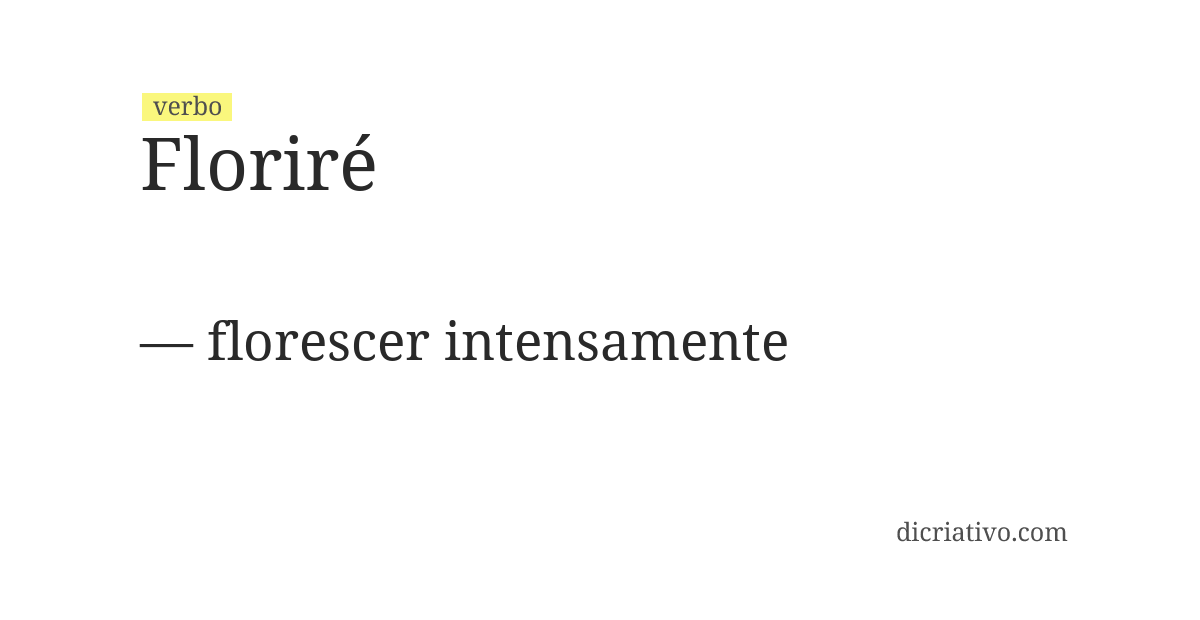 Significado de floriré