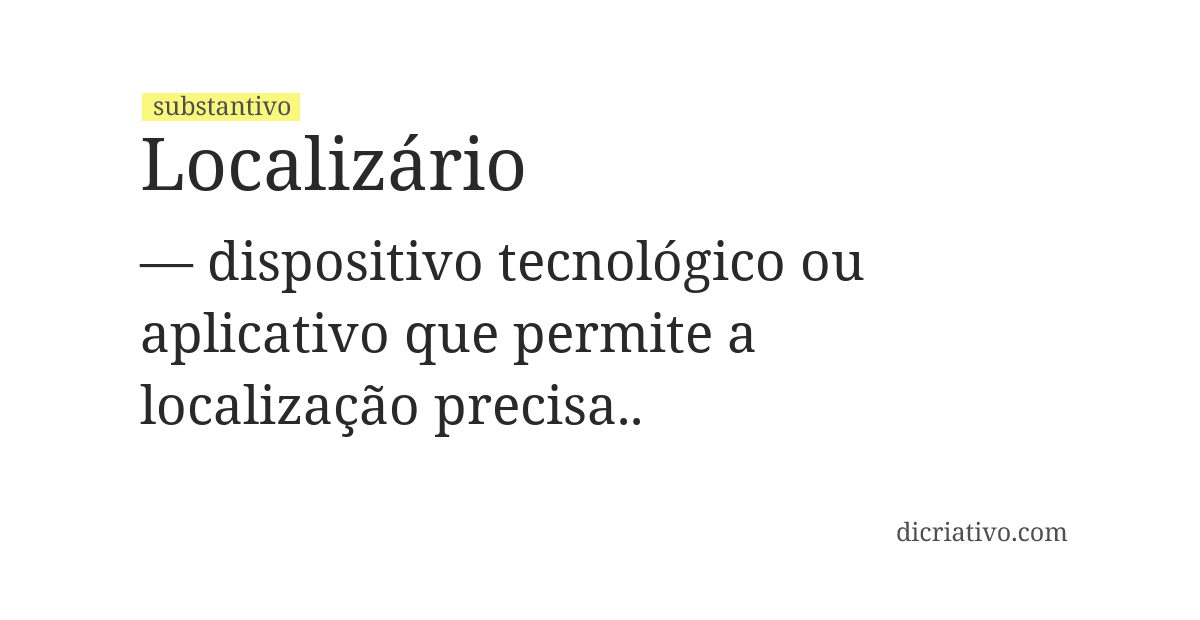 Significado de localizário
