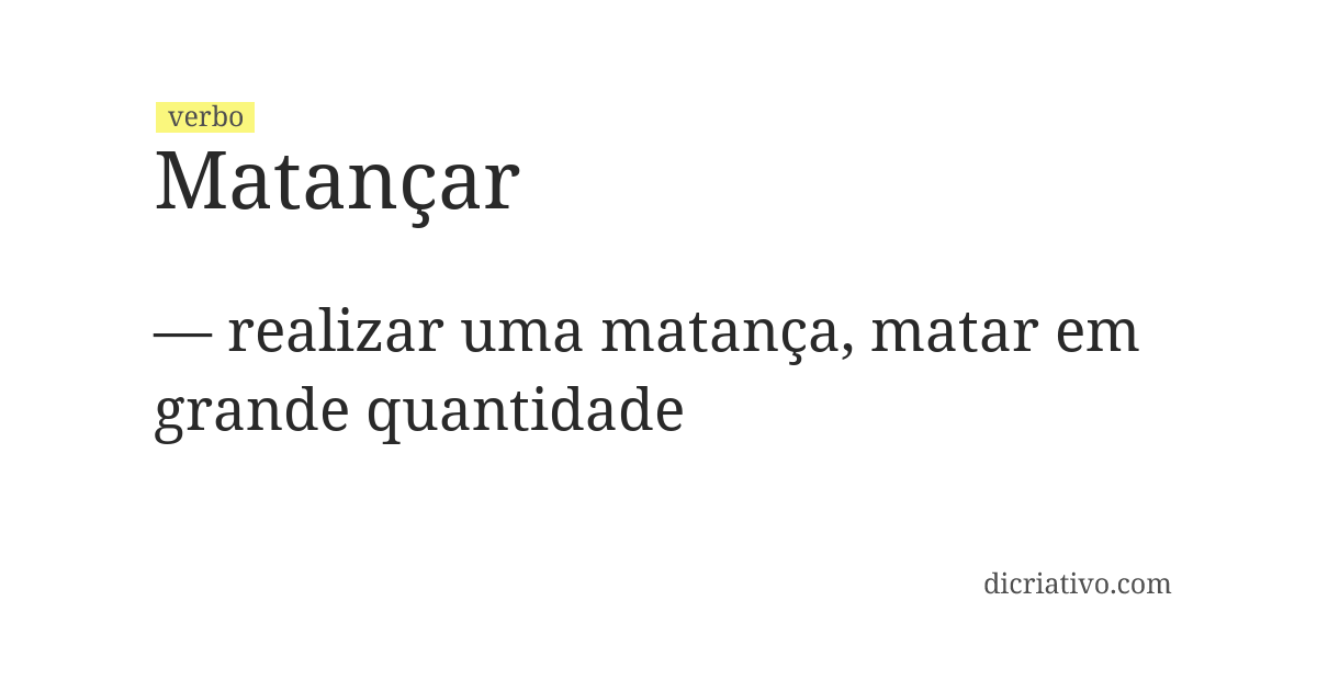 Significado de matançar