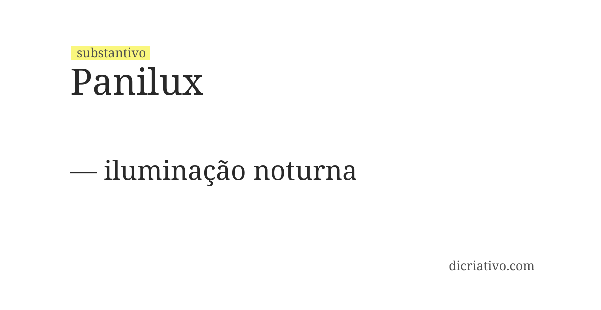 Significado de panilux