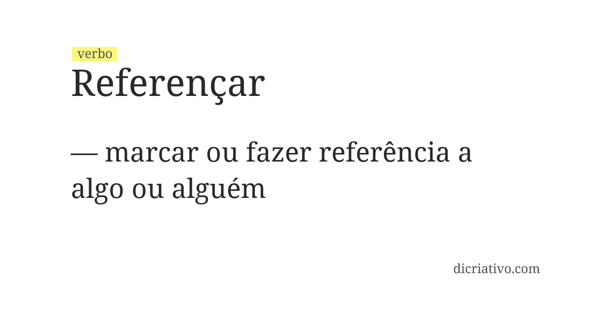 Significado de referençar