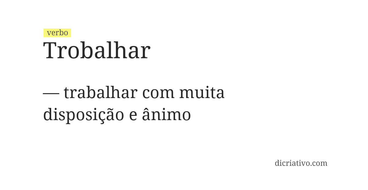 Significado de trobalhar
