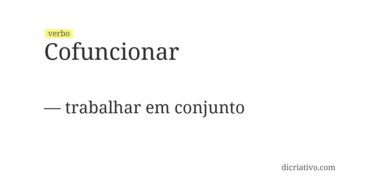 Significado de cofuncionar
