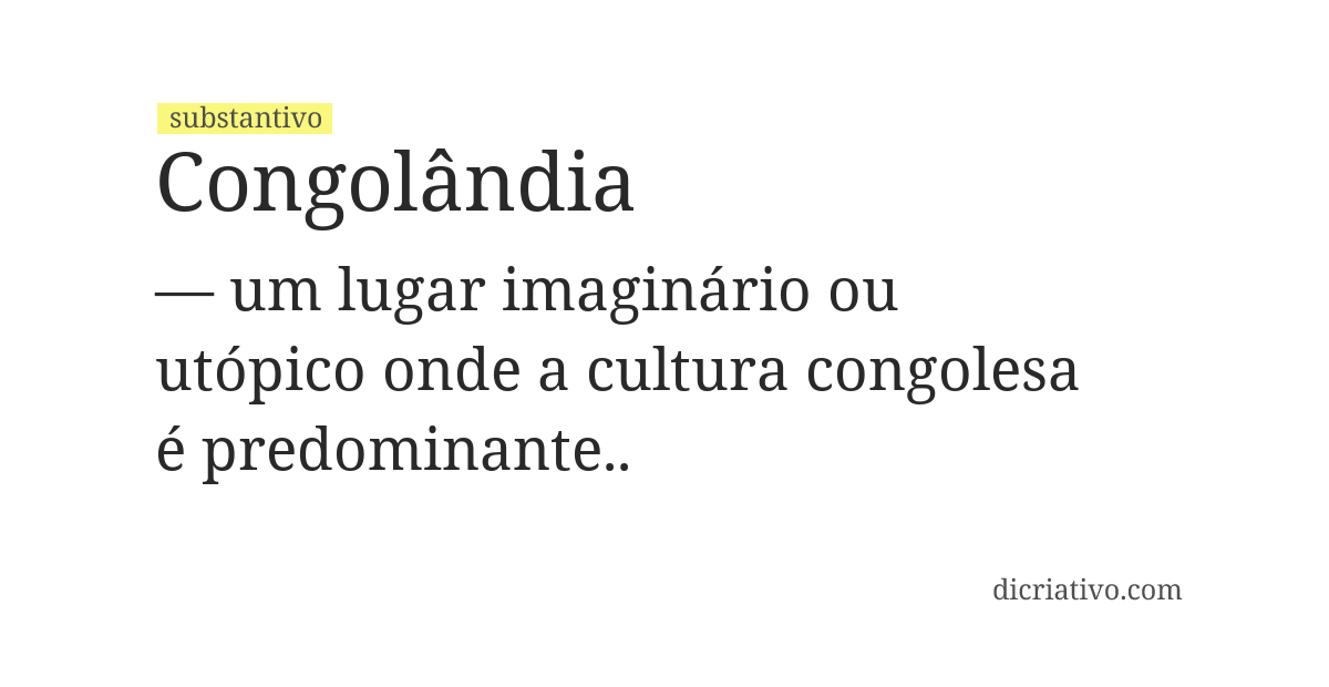 Significado de congolândia