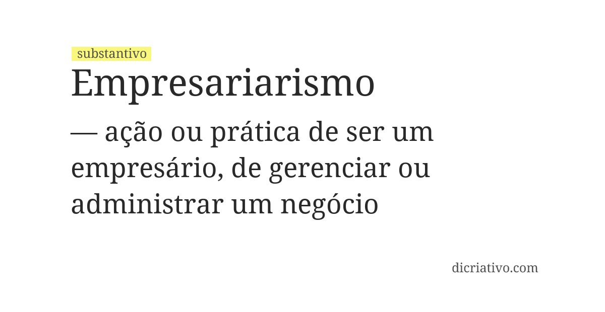 Significado de empresariarismo
