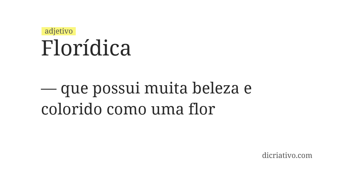 Significado de florídica