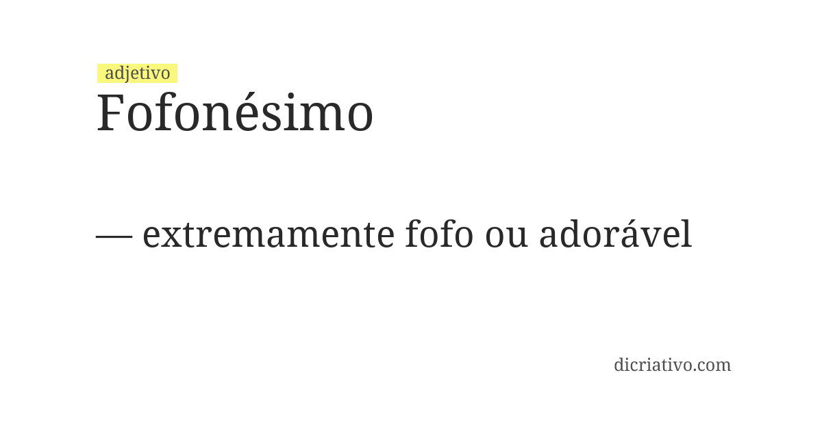 Significado de fofonésimo