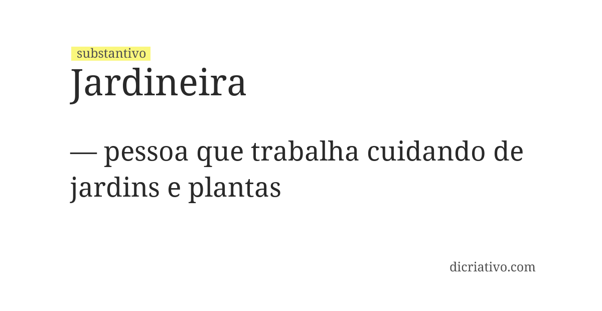 Significado de jardineira
