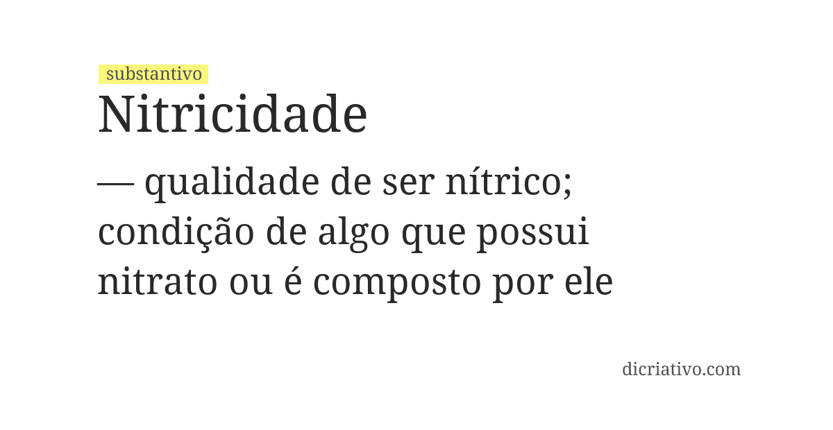 Significado de nitricidade