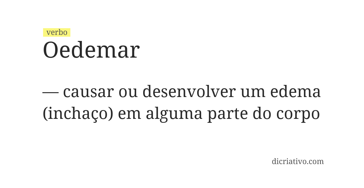 Significado de oedemar