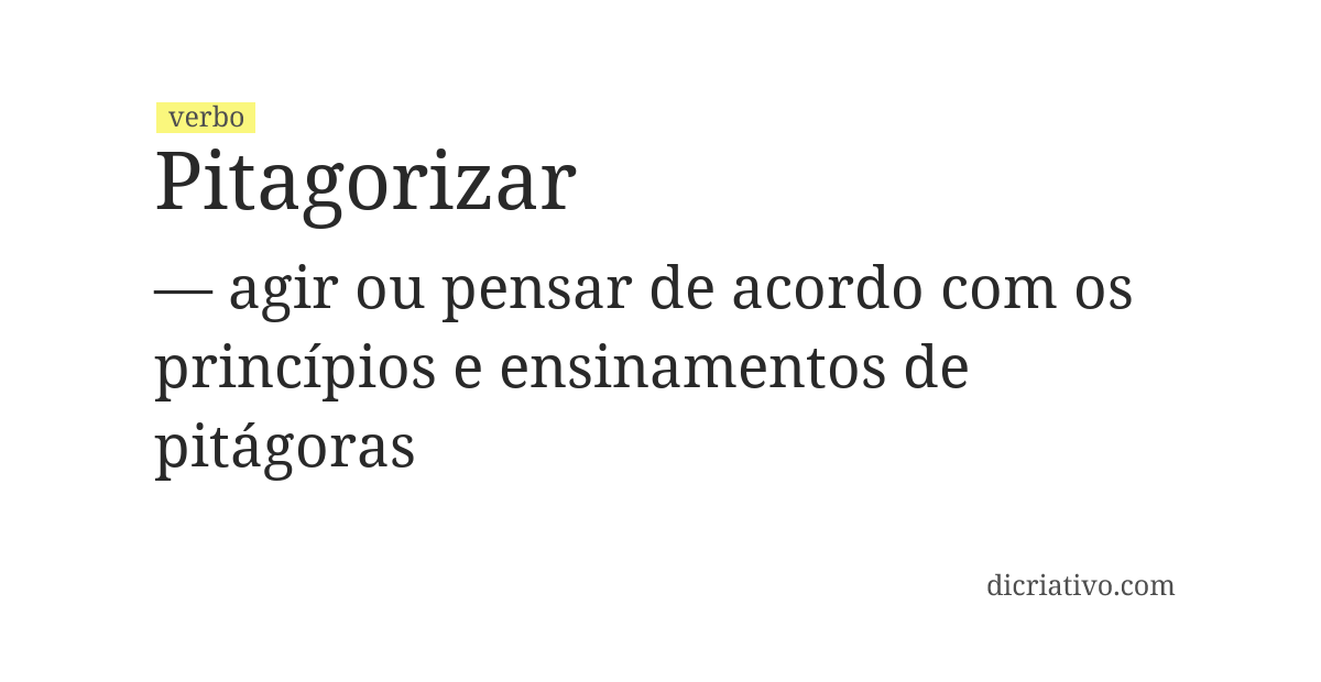 Significado de pitagorizar