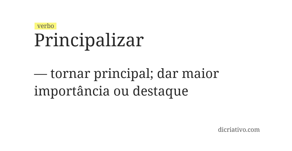 Significado de principalizar