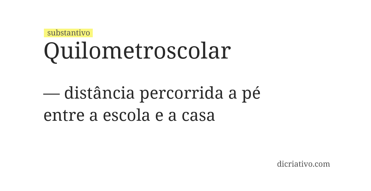Significado de quilometroscolar