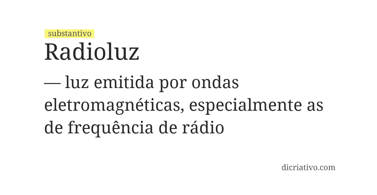 Significado de radioluz